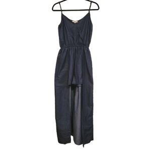 Umgee Denim-look Romper Dress maxi length Blue size Small